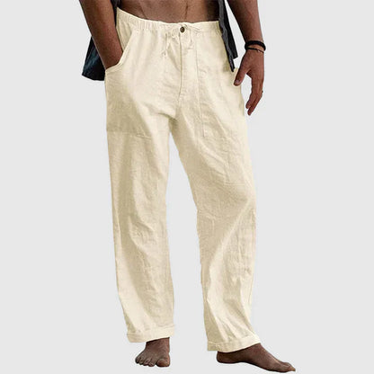 Oliver - Casual Linen Trousers | Lightweight Breathable Fabric with Adjustable Drawstring Comfort