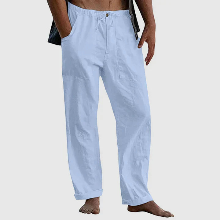 Oliver - Casual Linen Trousers | Lightweight Breathable Fabric with Adjustable Drawstring Comfort