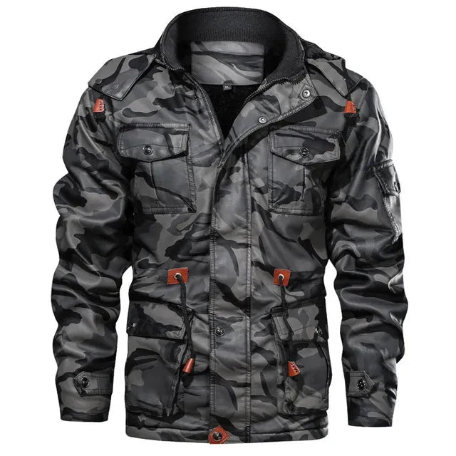 James - Men's Army Winter Jacket | Warm fur-lined design ideal for outdoor adventures