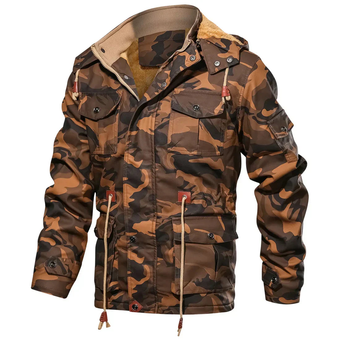 James - Men's Army Winter Jacket | Warm fur-lined design ideal for outdoor adventures