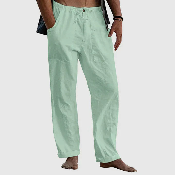 Oliver - Casual Linen Trousers | Lightweight Breathable Fabric with Adjustable Drawstring Comfort