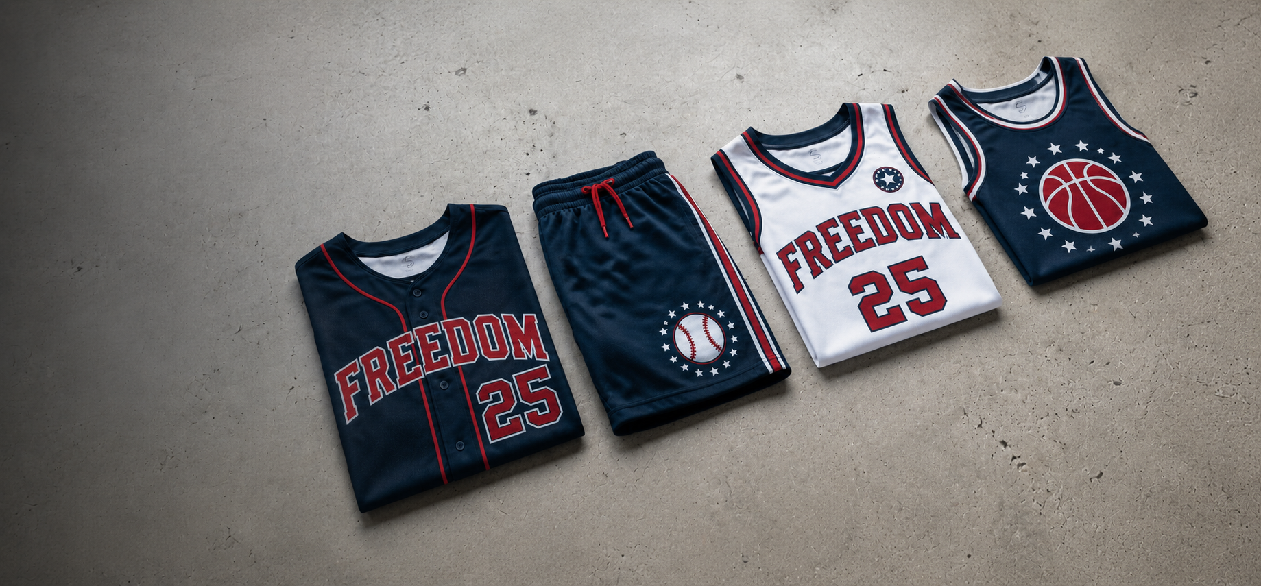 Basketball and baseball jerseys